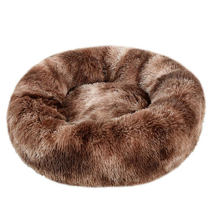 Round Dog and Cat Bed Winter Plush Washable Pet Bed for All Sizes - My Pet Serenity