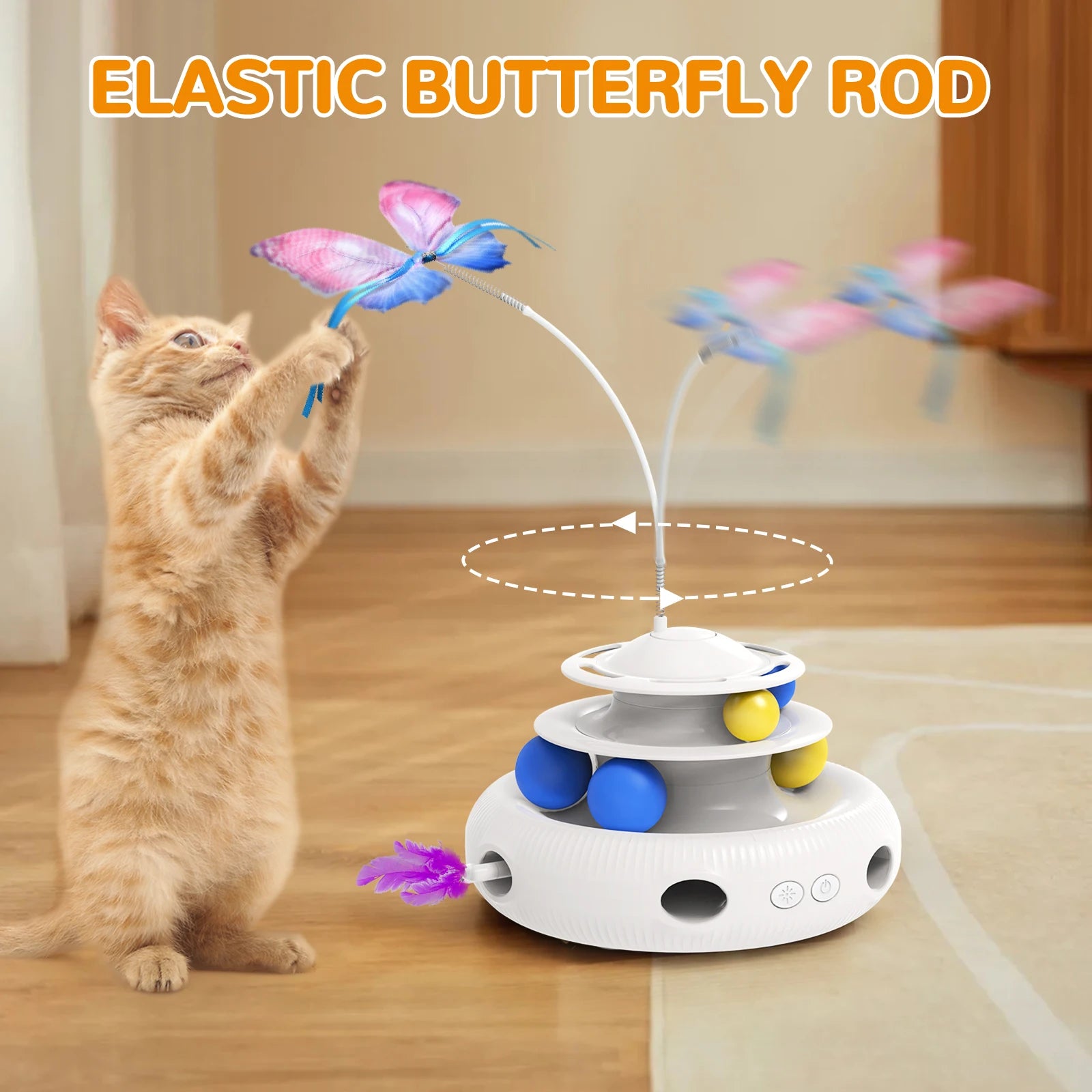 Rechargeable USB Cat Laser Toy - Interactive Indoor Puzzle Feather - My Pet Serenity