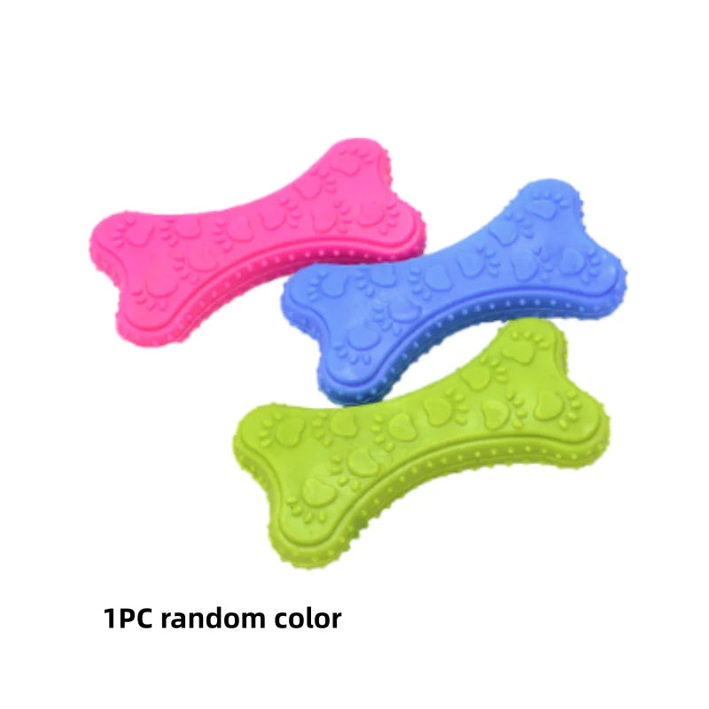 Soft Rubber Bone Chew Toy for Small Dogs - Bite-Resistant Teeth - My Pet Serenity