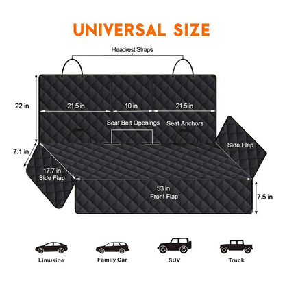 Dog Car Rear Seat Cover Hammock - Waterproof & Dirt-Resistant - My Pet Serenity