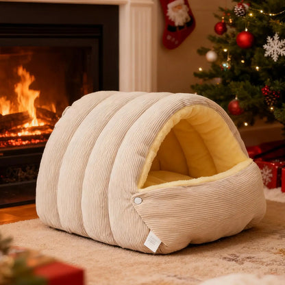 Winter Thickened Cat Bed Indoor Washable Plush Enclosed Warm Pet Bed - My Pet Serenity