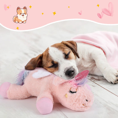 Puppy Plush Unicorn Dog Toy Heartbeat Sound - Sleep Aid, Durable - My Pet Serenity
