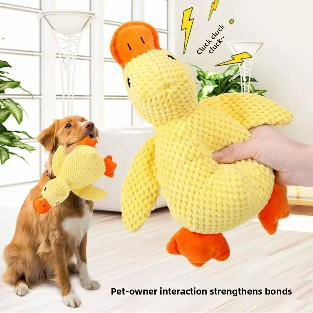Dog Plush Calming Duck Squeaky Toy - Durable Puppy Sleep Companion - My Pet Serenity