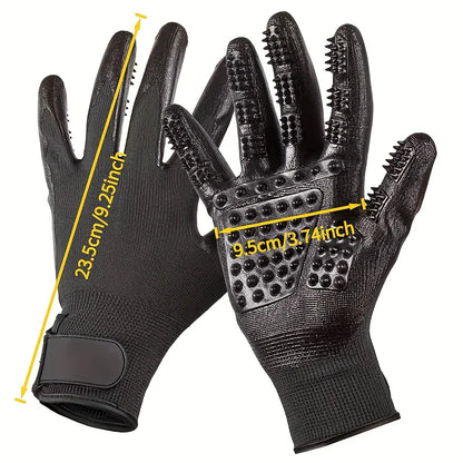 Grooming Gloves for Cats, Dogs - Soft Textured, Ergonomic Brush - My Pet Serenity
