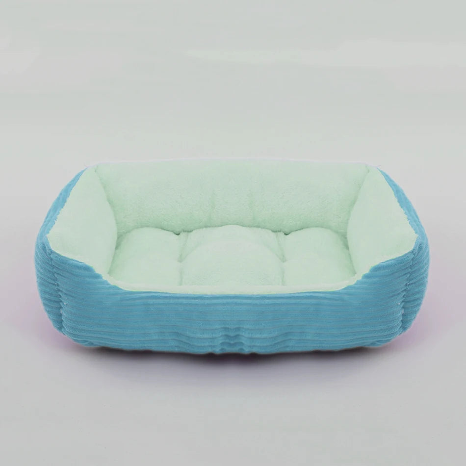 Square Plush Dog Cat Bed - Medium/Small Calming Kennel Sofa Cushion - My Pet Serenity
