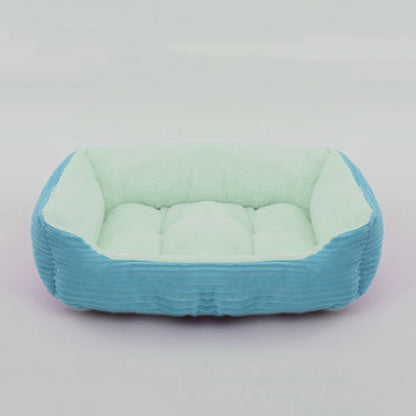 Square Plush Dog Cat Bed - Medium/Small Calming Kennel Sofa Cushion - My Pet Serenity