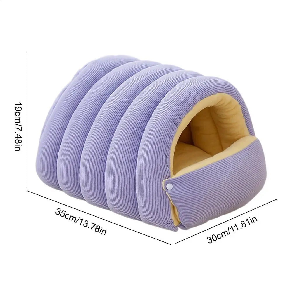 Winter Thickened Cat Bed Indoor Washable Plush Enclosed Warm Pet Bed - My Pet Serenity