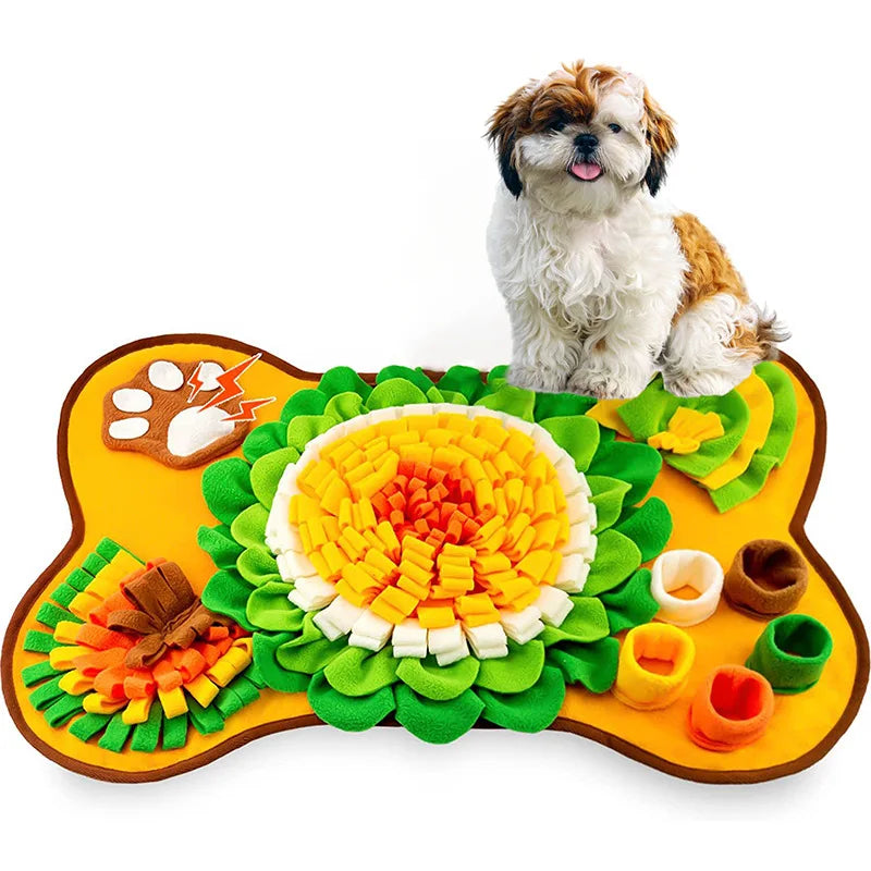 Snuffle Mat for Small/Medium Dogs - Soft Fleece, Squeaky Toy, SlowFeed - My Pet Serenity
