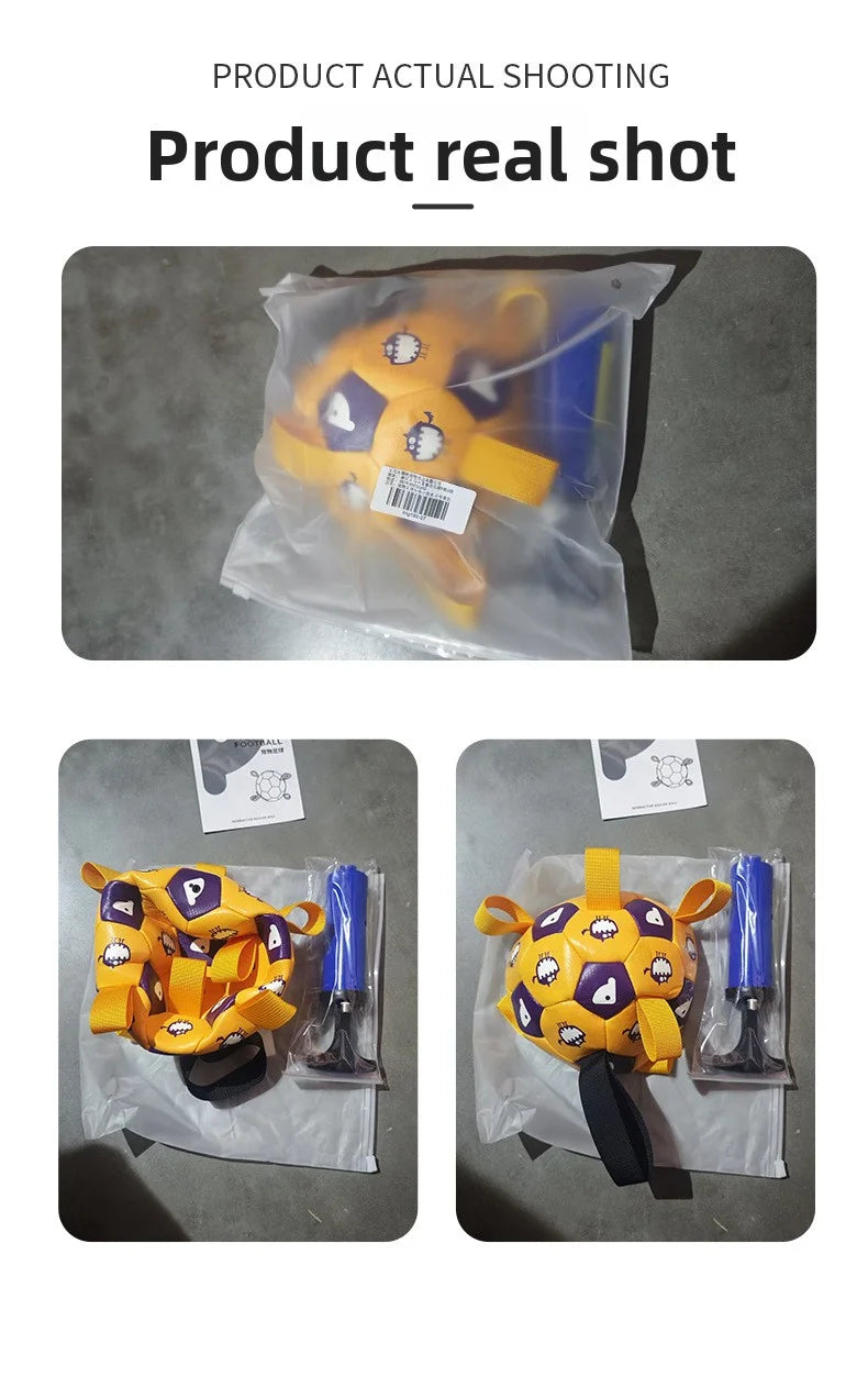 Dog Training Soccer Ball Toy Inflatable Chew-Resistant Squeaky - My Pet Serenity