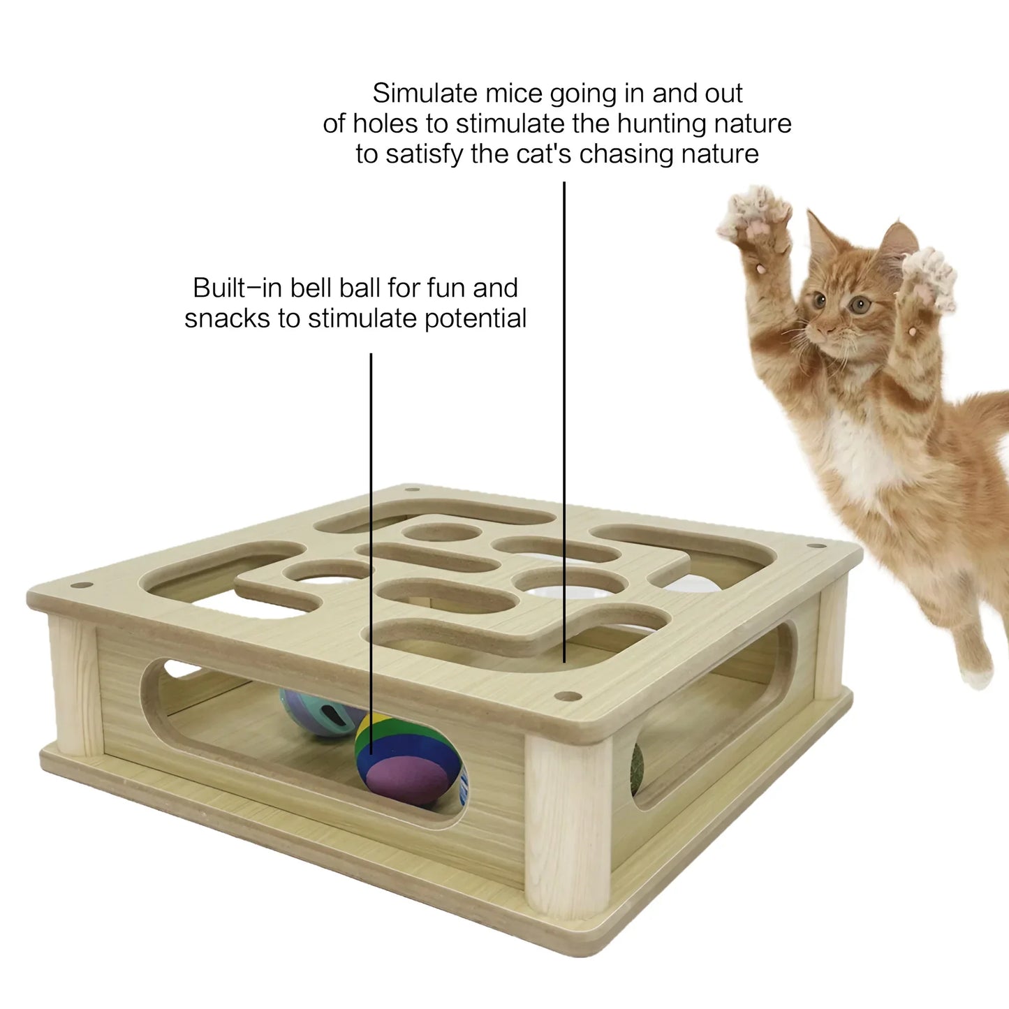 Cat Hollow Ball Toy with Bell, Peppermint Scent, Rubber Balls - My Pet Serenity