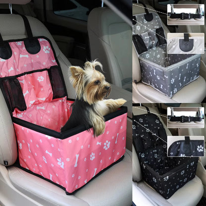 Dog Car Booster Seat with Storage Pockets for Small/Medium Dogs - My Pet Serenity