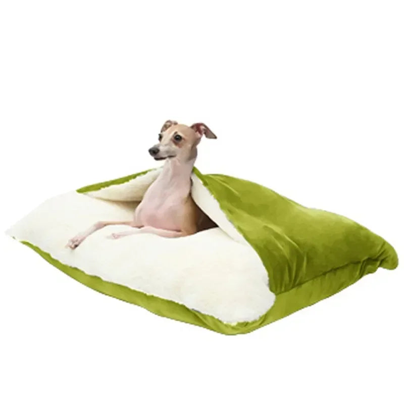 Large dog bed with removable cover, warm kennel and blanket - My Pet Serenity