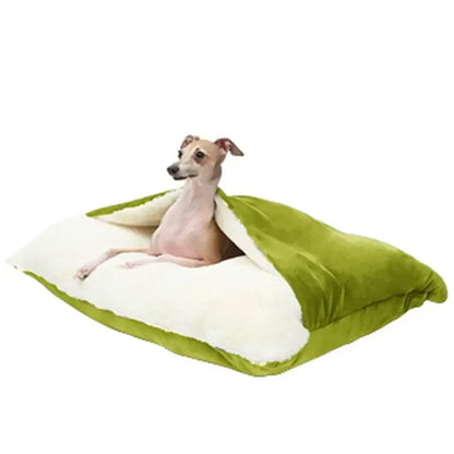 Large dog bed with removable cover, warm kennel and blanket - My Pet Serenity