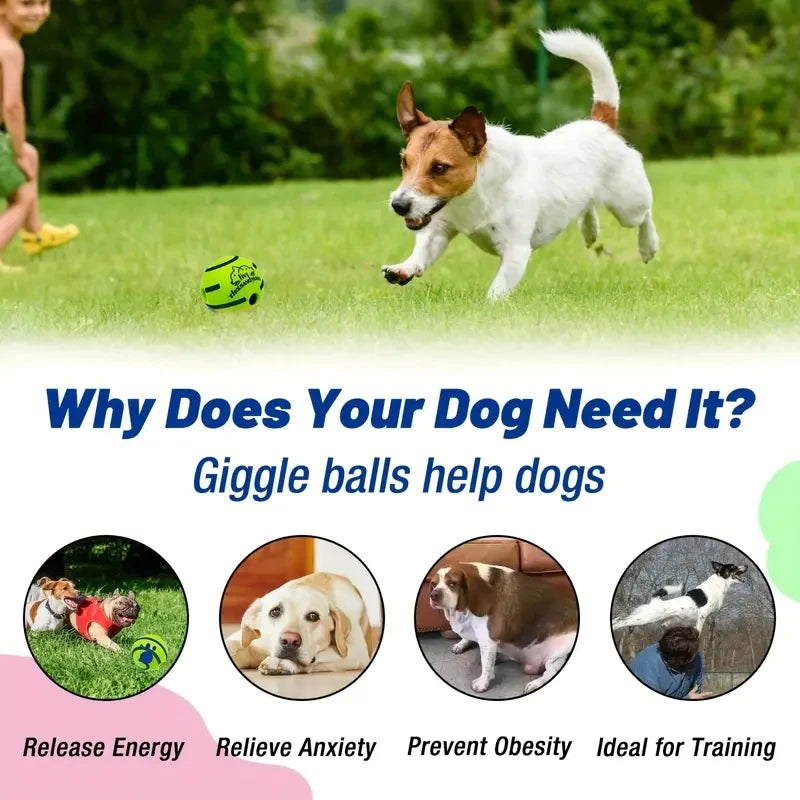 Dog Interactive Giggle Ball Toy for IQ Training, Mental Stimulation - My Pet Serenity