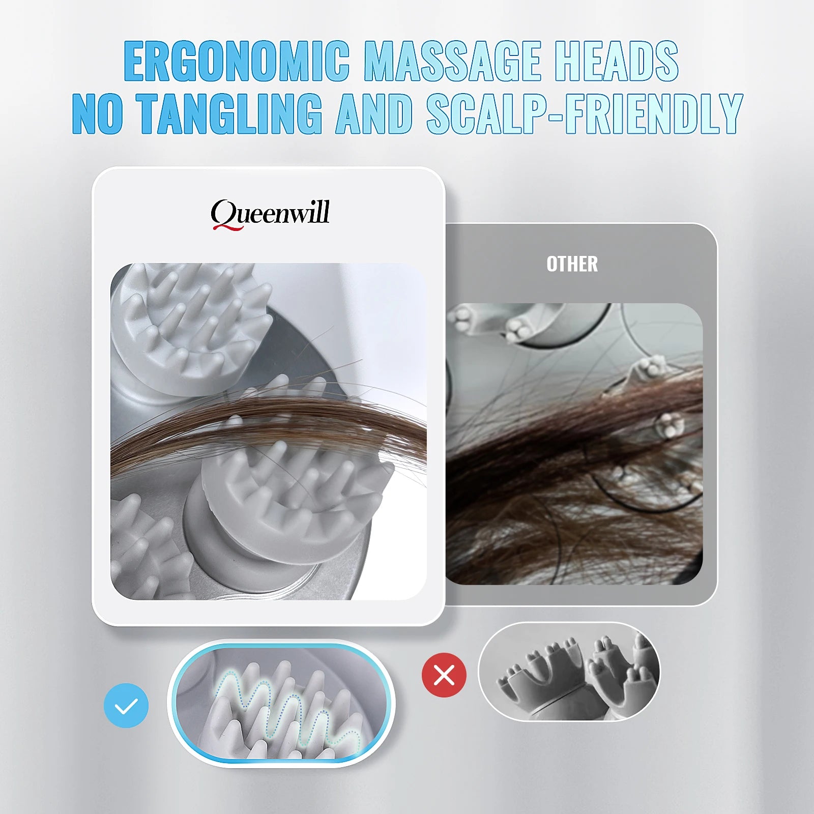Wireless Electric Head Scalp Massager for Neck and Body, 4-Kneading - My Pet Serenity