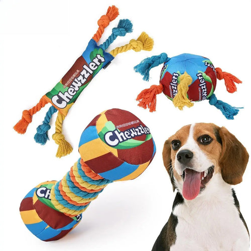 Rainbow Twist Candy Dog Chew Toy with Squeaker - Bite-Resistant - My Pet Serenity