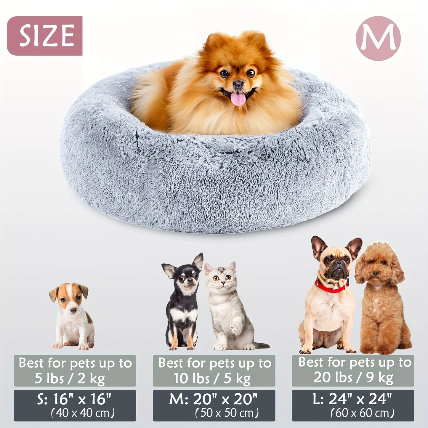 Plush Hooded Pet Bed Round Nest for Cats & Small Dogs, Soft Warm Cave - My Pet Serenity