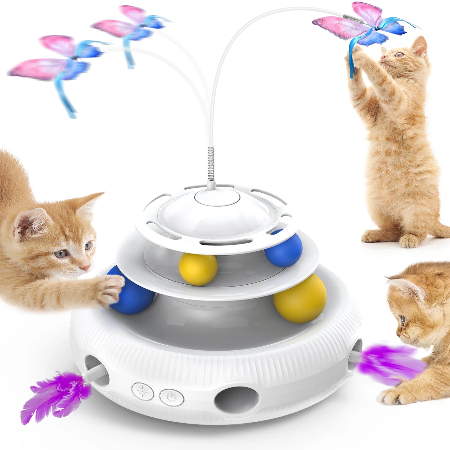 Rechargeable USB Cat Laser Toy - Interactive Indoor Puzzle Feather - My Pet Serenity