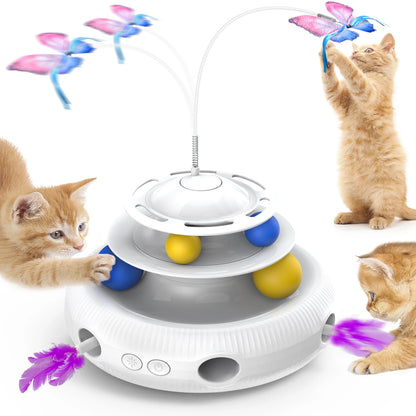 Rechargeable USB Cat Laser Toy - Interactive Indoor Puzzle Feather - My Pet Serenity