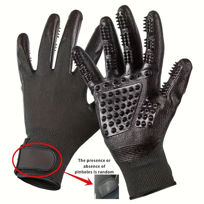 Grooming Gloves for Cats, Dogs - Soft Textured, Ergonomic Brush - My Pet Serenity