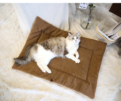 Warm Thick Cat Bed, Foldable Pet Mat for Cats and Small Dogs, Indoor - My Pet Serenity