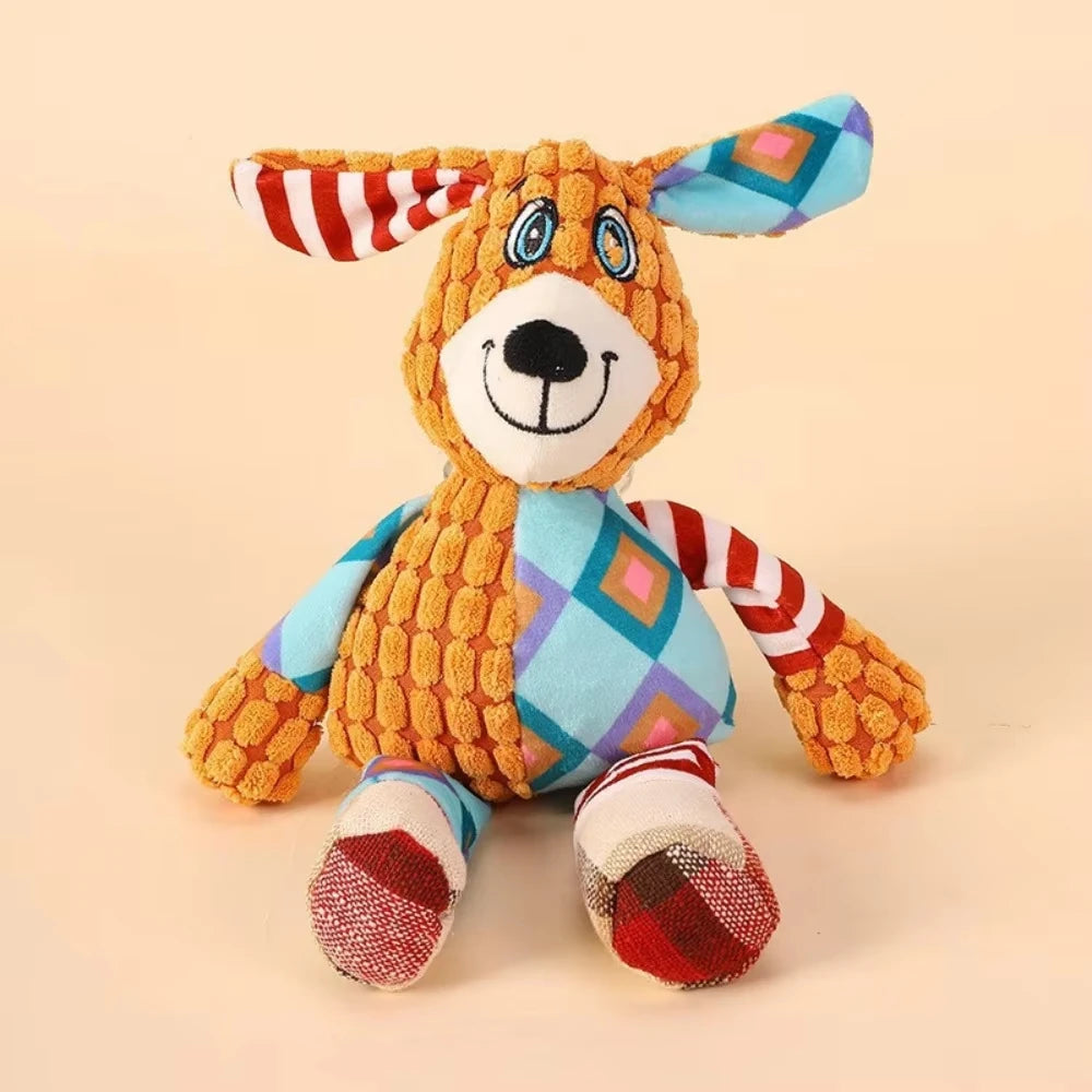 Dog Plush Toy Elephant Squeaky Chew, Bite-Resistant Teething Toy - My Pet Serenity