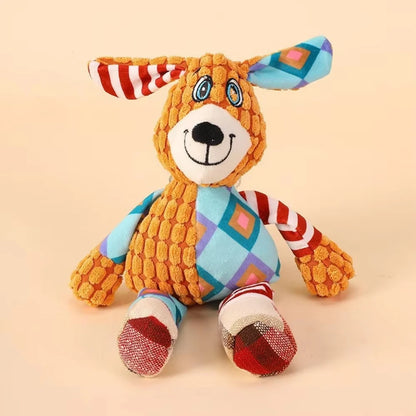 Dog Plush Toy Elephant Squeaky Chew, Bite-Resistant Teething Toy - My Pet Serenity