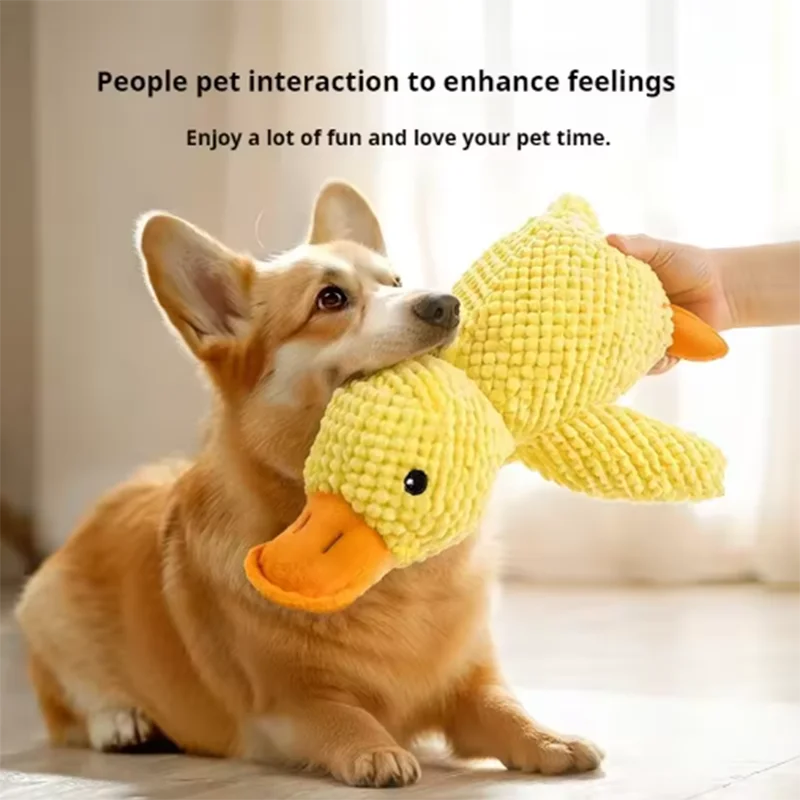 Duck Plush Dog Toy Chew-Resistant Quacking Sound Soft Durable Toy Dogs - My Pet Serenity