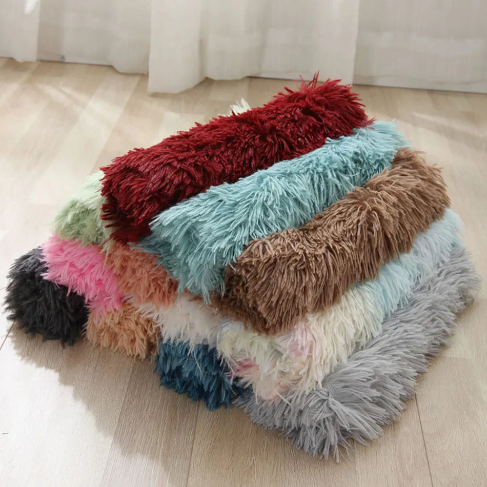 Winter dog and cat bed mat, washable plush cushion, warm and soft - My Pet Serenity