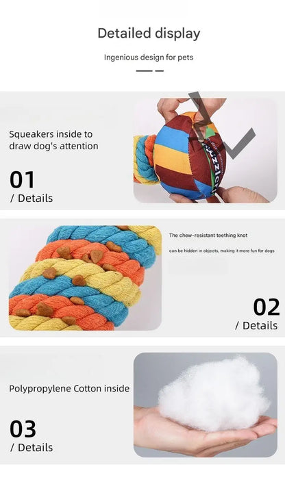 Rainbow Twist Candy Dog Chew Toy with Squeaker - Bite-Resistant - My Pet Serenity