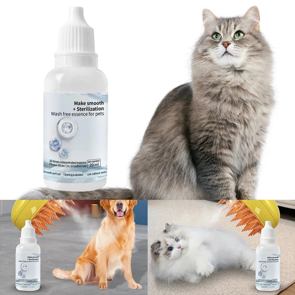 Cat Steam Brush for Grooming and Hair Serum for Pet Cleaning - My Pet Serenity