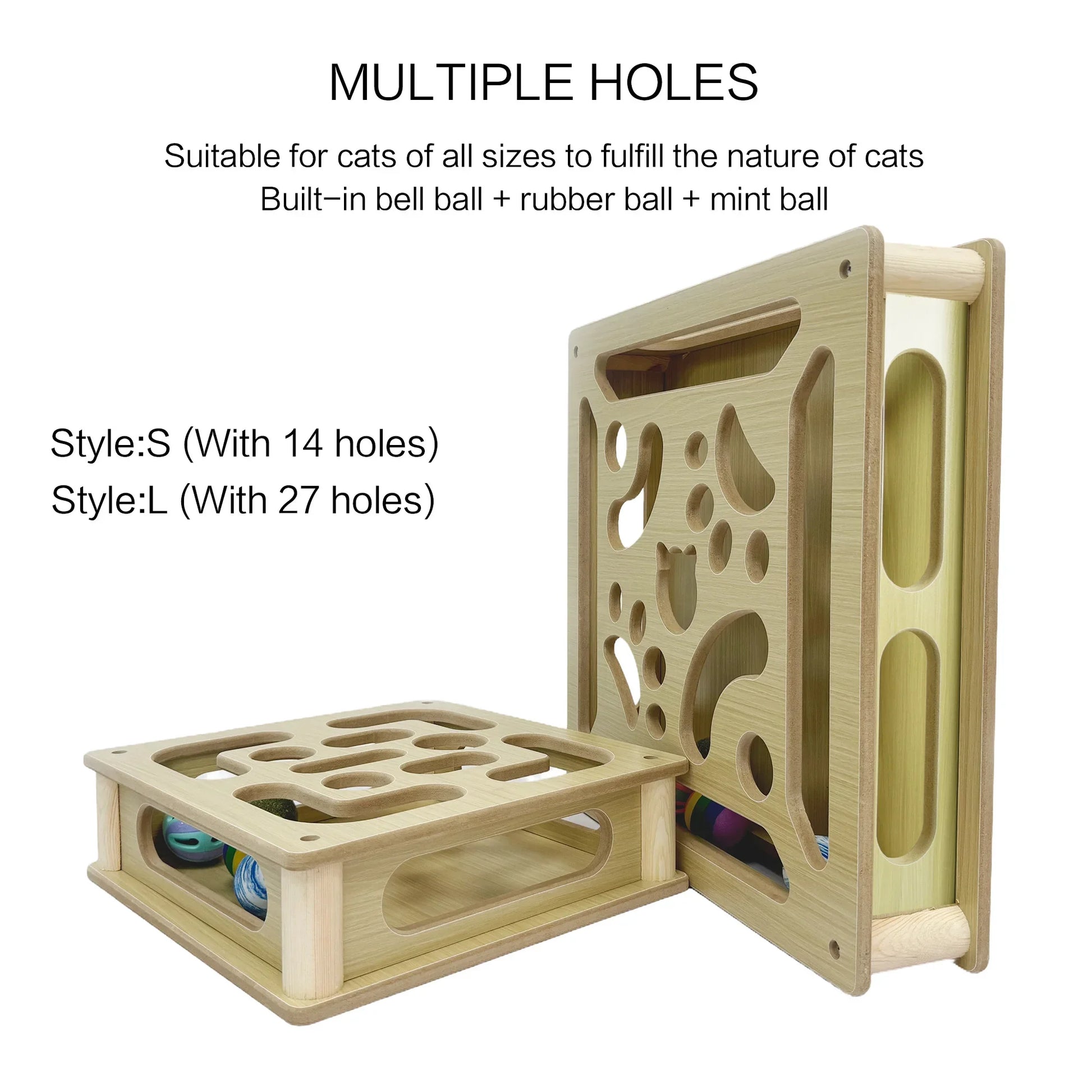 Cat Hollow Ball Toy with Bell, Peppermint Scent, Rubber Balls - My Pet Serenity