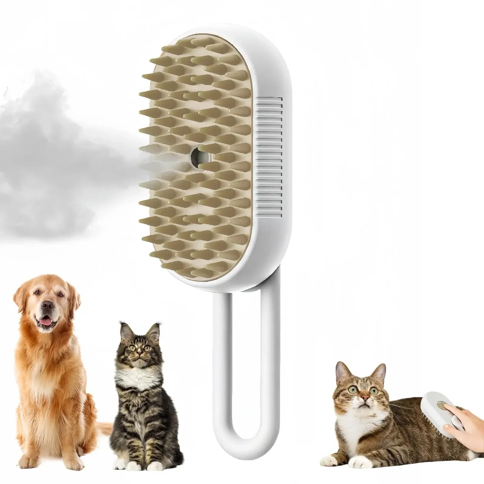 Pet grooming steam brush for dogs and cats - hair removal & cleaning - My Pet Serenity